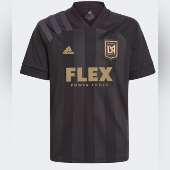 NWT Adidas Youth 2021 LACF Black Home Jersey Pro Soccer - Size Large - Picture 1 of 8